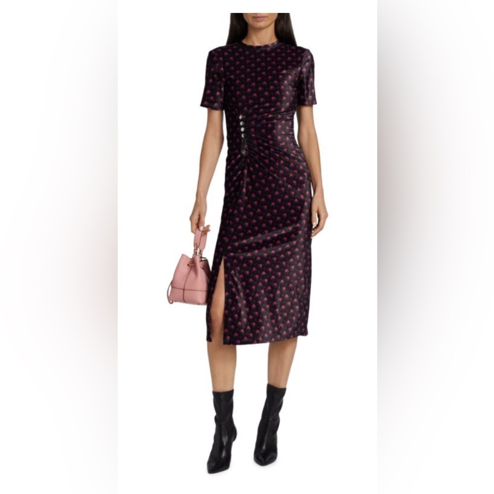 DEREK LAM 10 CROSBY Beautiful Black Floral Dress Size 0 Like New Condition!